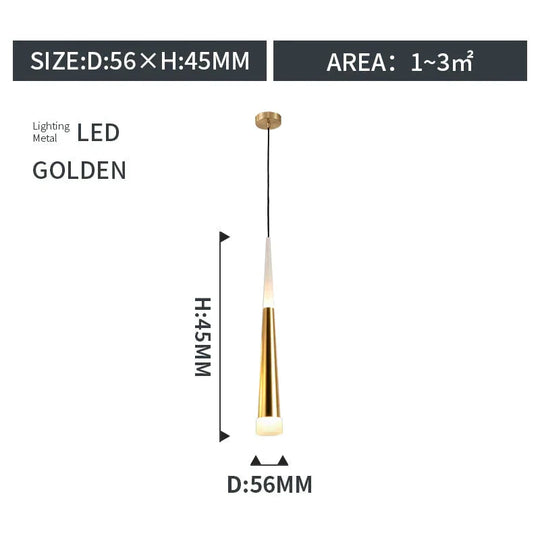 Lisbon Vi - Led Metal Pendant Droplight Lamp For Dining Bedroom Double Golden / 3 Colors Pendant