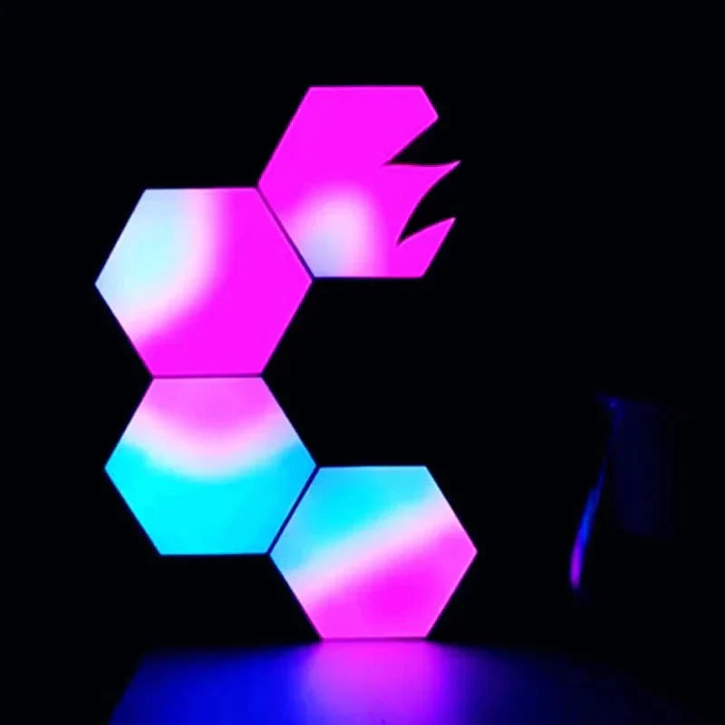 Luna Decor | Hexagon Modular Lights 6 / App &amp; Remote Control Us Wall Lamp