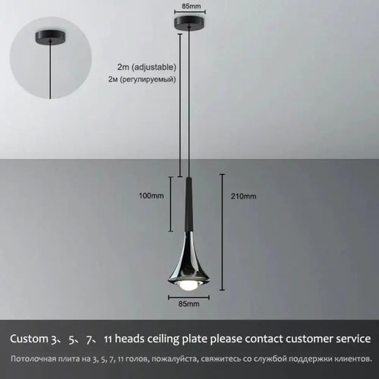 Lyra - Led Water Drop Chandelier Black / Warm White
