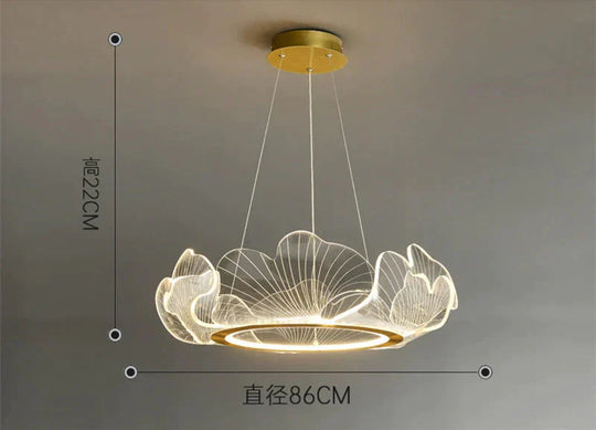 Mancos - Acrylic Leaves Led Modern Chandelier Dia86Cm / Warm White Chandelier