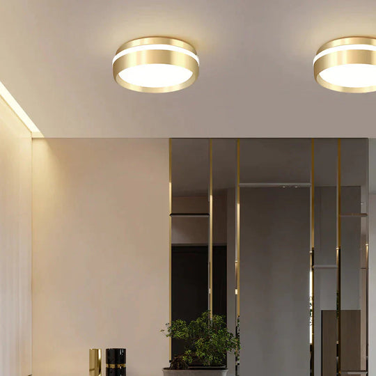 Mara - Modern Minimalist Gateway Round Gold Led Small Ceiling Lamp