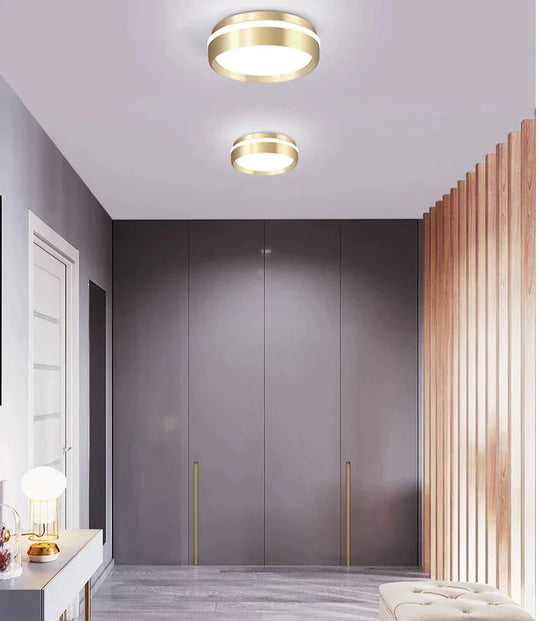 Mara - Modern Minimalist Gateway Round Gold Led Small Ceiling Lamp