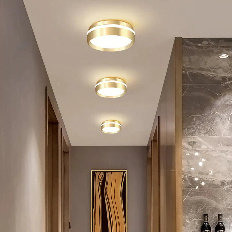 Mara - Modern Minimalist Gateway Round Gold Led Small Ceiling Lamp