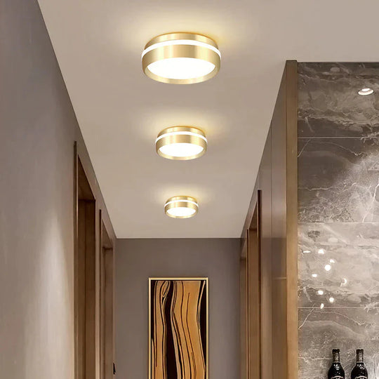 Mara - Modern Minimalist Gateway Round Gold Led Small Ceiling Lamp