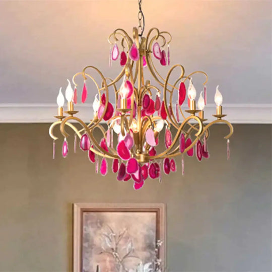 Metal Candelabra Ceiling Chandelier Rural 5/9/12 Lights Dining Room Hanging Pendant Light In