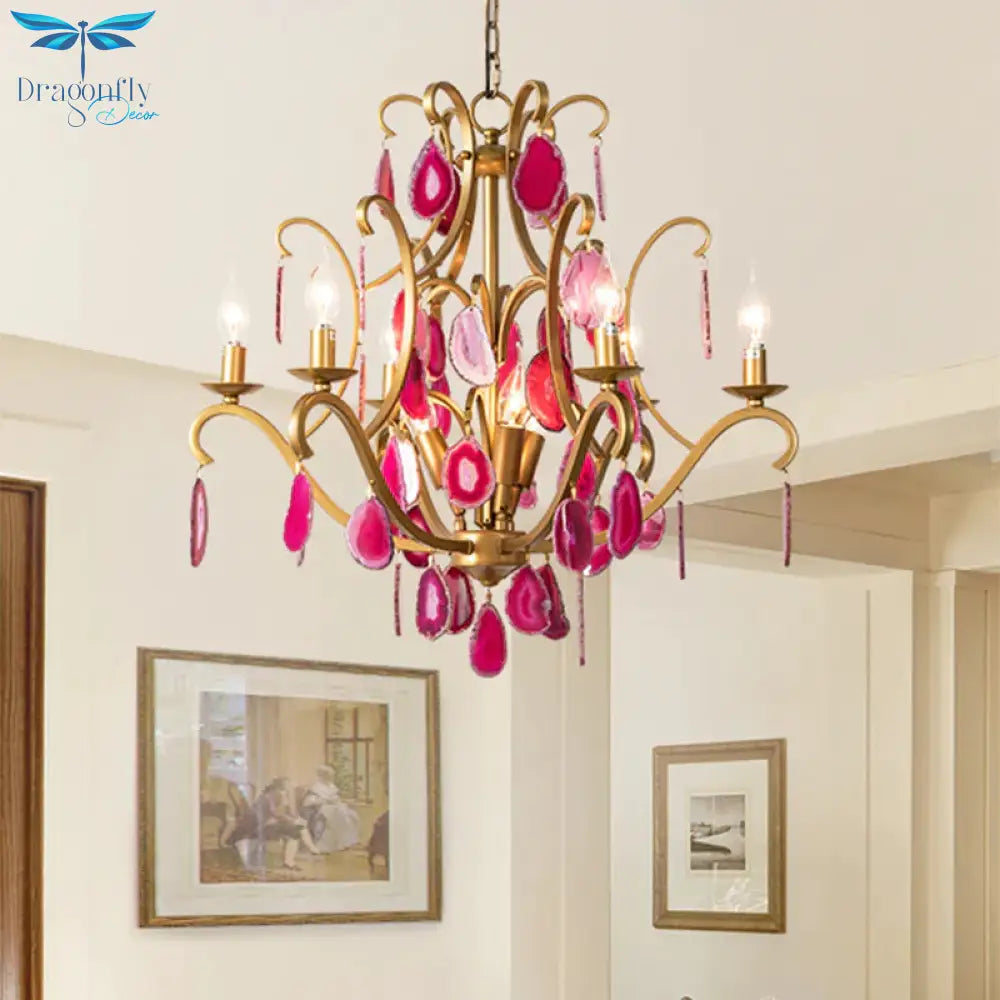 Metal Candelabra Ceiling Chandelier Rural 5/9/12 Lights Dining Room Hanging Pendant Light In