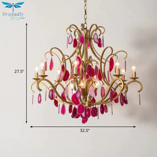 Metal Candelabra Ceiling Chandelier Rural 5/9/12 Lights Dining Room Hanging Pendant Light In