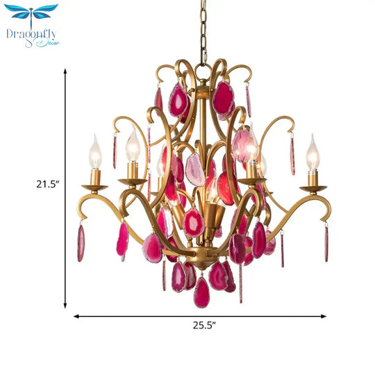 Metal Candelabra Ceiling Chandelier Rural 5/9/12 Lights Dining Room Hanging Pendant Light In