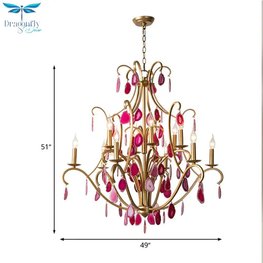 Metal Candelabra Ceiling Chandelier Rural 5/9/12 Lights Dining Room Hanging Pendant Light In