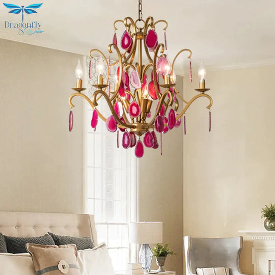 Metal Candelabra Ceiling Chandelier Rural 5/9/12 Lights Dining Room Hanging Pendant Light In