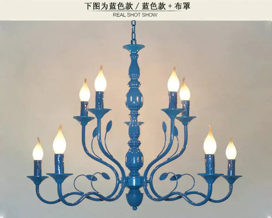 Metal Candle Shape Pendant Chandelier Vintage 10/12/16 Lights Restaurant Hanging Ceiling Lamp In