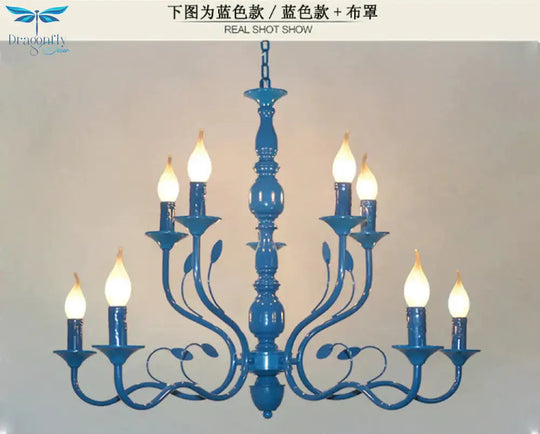 Metal Candle Shape Pendant Chandelier Vintage 10/12/16 Lights Restaurant Hanging Ceiling Lamp In