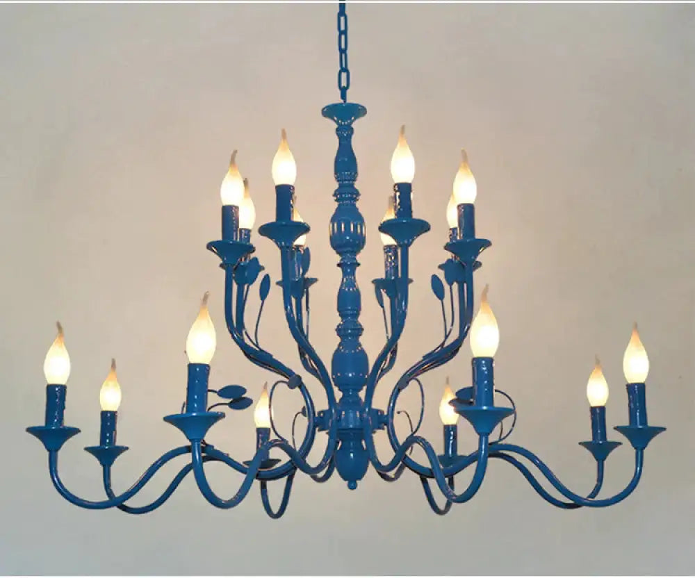 Metal Candle Shape Pendant Chandelier Vintage 10/12/16 Lights Restaurant Hanging Ceiling Lamp In