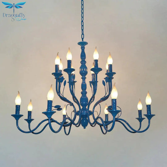 Metal Candle Shape Pendant Chandelier Vintage 10/12/16 Lights Restaurant Hanging Ceiling Lamp In