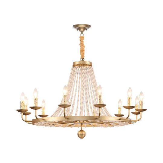 Metal Gold Ceiling Chandelier Candelabra 6/8/10 Lights Traditional - Style Hanging Light Fixture 12