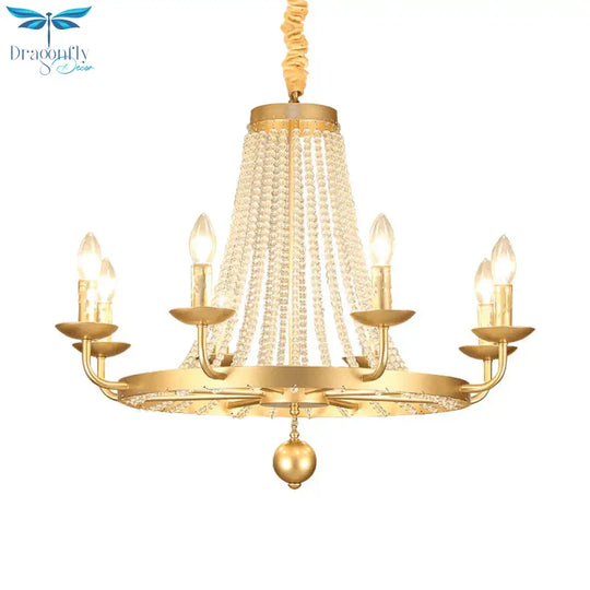 Metal Gold Ceiling Chandelier Candelabra 6/8/10 Lights Traditional - Style Hanging Light Fixture