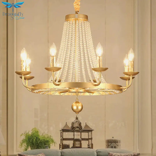 Metal Gold Ceiling Chandelier Candelabra 6/8/10 Lights Traditional - Style Hanging Light Fixture