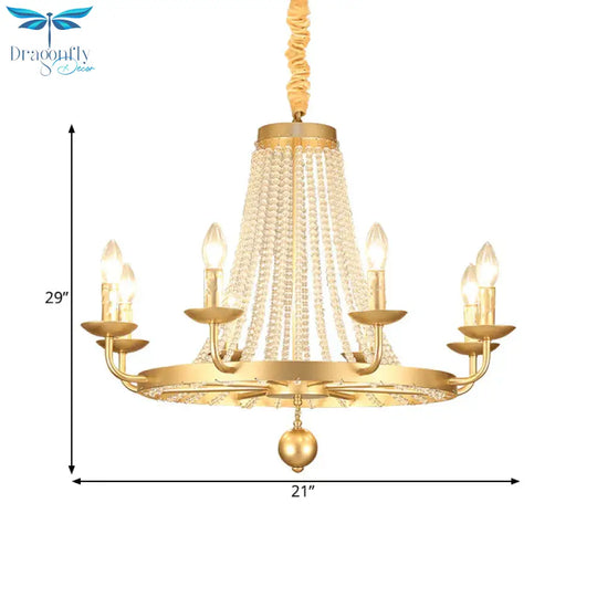 Metal Gold Ceiling Chandelier Candelabra 6/8/10 Lights Traditional - Style Hanging Light Fixture