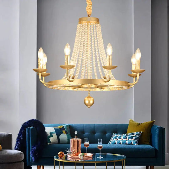 Metal Gold Ceiling Chandelier Candelabra 6/8/10 Lights Traditional - Style Hanging Light Fixture 8 /