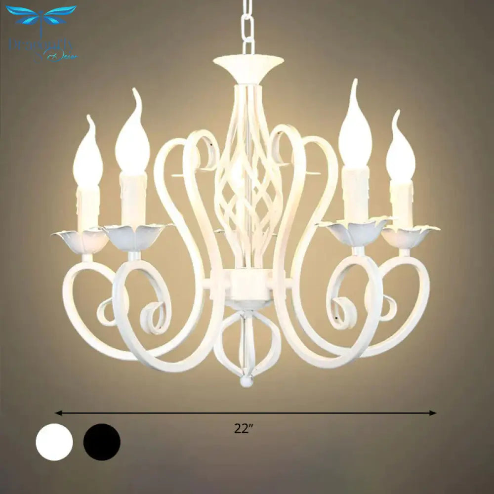 Metal Sputnik Chandelier Lighting Traditional 3/5/6 Lights Living Room Hanging Ceiling Lamp In