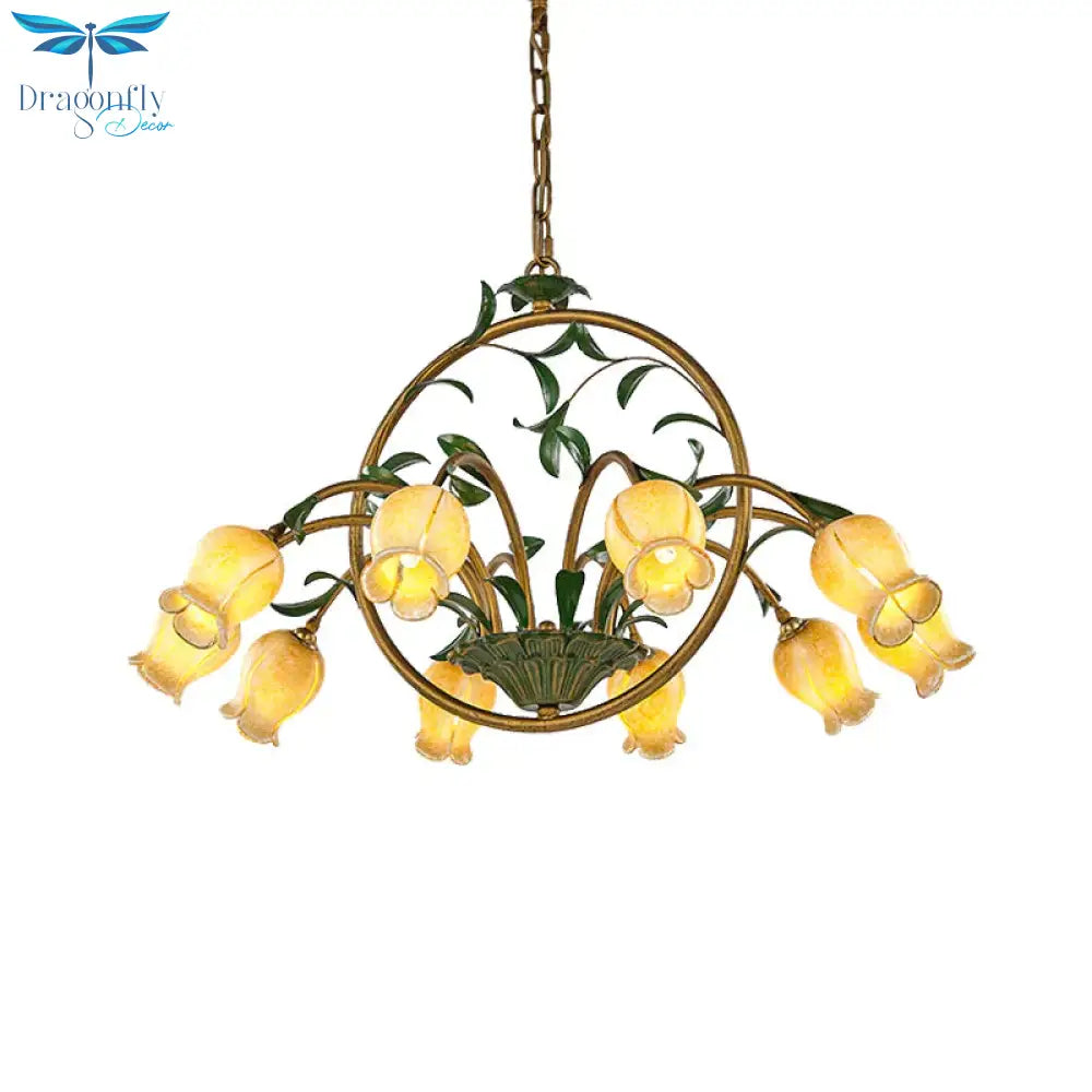 Metal Tulip Ceiling Chandelier Romantic Pastoral 6/8/10 Bulbs Living Room Led Hanging Pendant Light