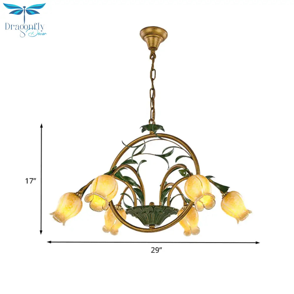 Metal Tulip Ceiling Chandelier Romantic Pastoral 6/8/10 Bulbs Living Room Led Hanging Pendant Light