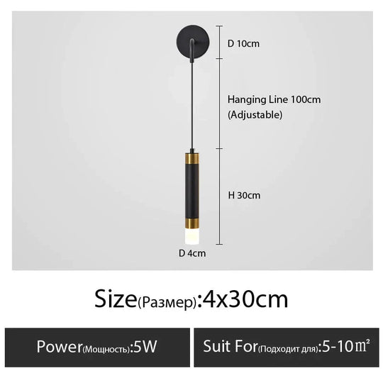 Minimalist Creative Luxury Bedroom Bedside Wall Lamp With Spotlight Type A / Warm Light 3000K Wall
