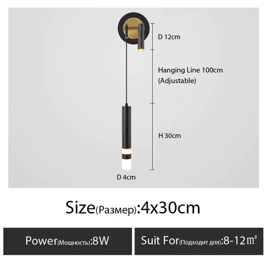 Minimalist Creative Luxury Bedroom Bedside Wall Lamp With Spotlight Type B X / Warm Light 3000K