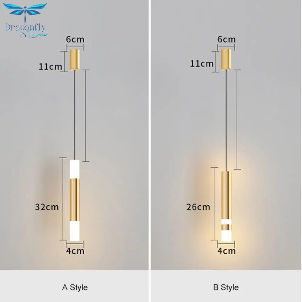 Modern Brass Hanging Pendant Lights For Bedroom Dining Room Kitchen Restaurant Lighting