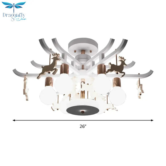 Modern Deer Hanging Chandelier Metal Ceiling Lamp For Living Room