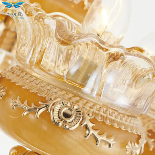 Modern Flower Shaped Chandelier Lighting Fixture Clear Crystal 6/8 Lights Bedroom Drop Pendant