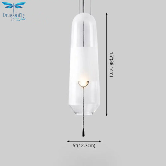 Modern Glass Pendant Light Fixture - Stylish Hanging For Bedroom