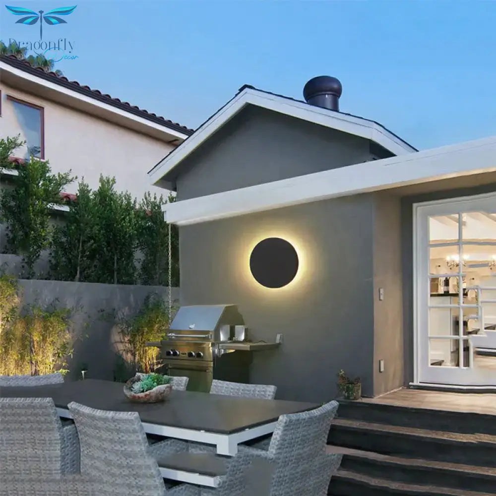 Modern Ip65 Waterproof Outdoor Led Wall Lamp Aluminum Round Squar Light Garden Porch Sconce 96V