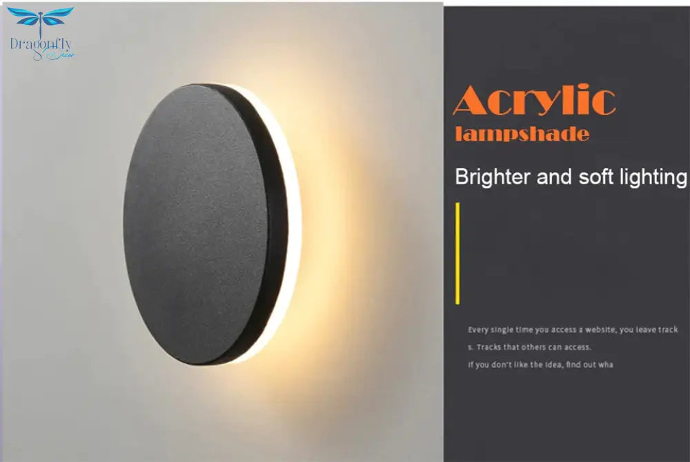 Modern Ip65 Waterproof Outdoor Led Wall Lamp Aluminum Round Squar Light Garden Porch Sconce 96V