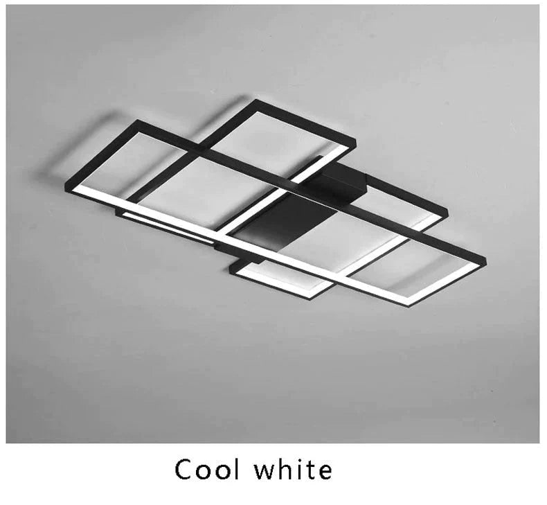 Modern Led Ceiling Light Living Room Bedroom Dining Aluminum Alloy Black&amp;White Chandelier Lamp