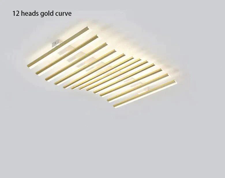 Modern Led Living Room Ceiling Lamp Simple Nordic Creative Square Line Restaurant Light In The