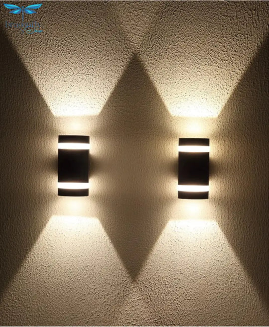 Modern Led Wall Light Outdoor Ip65 Waterproof Aluminum Black Lamps Porch Garden Lamp 6W 12W 110V