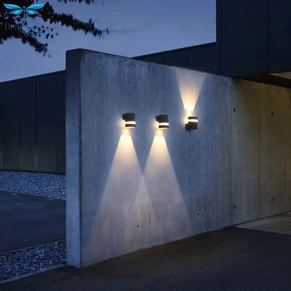 Modern Led Wall Light Outdoor Ip65 Waterproof Aluminum Black Lamps Porch Garden Lamp 6W 12W 110V