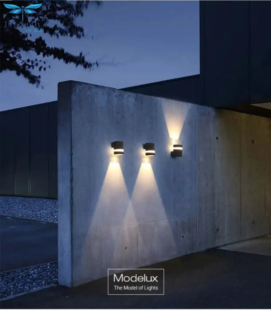 Modern Led Wall Light Outdoor Ip65 Waterproof Aluminum Black Lamps Porch Garden Lamp 6W 12W 110V