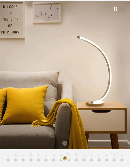 Modern Minimalist Creative Personality Brown White Led Floor Lamp Stand Living Room Bedroom Study