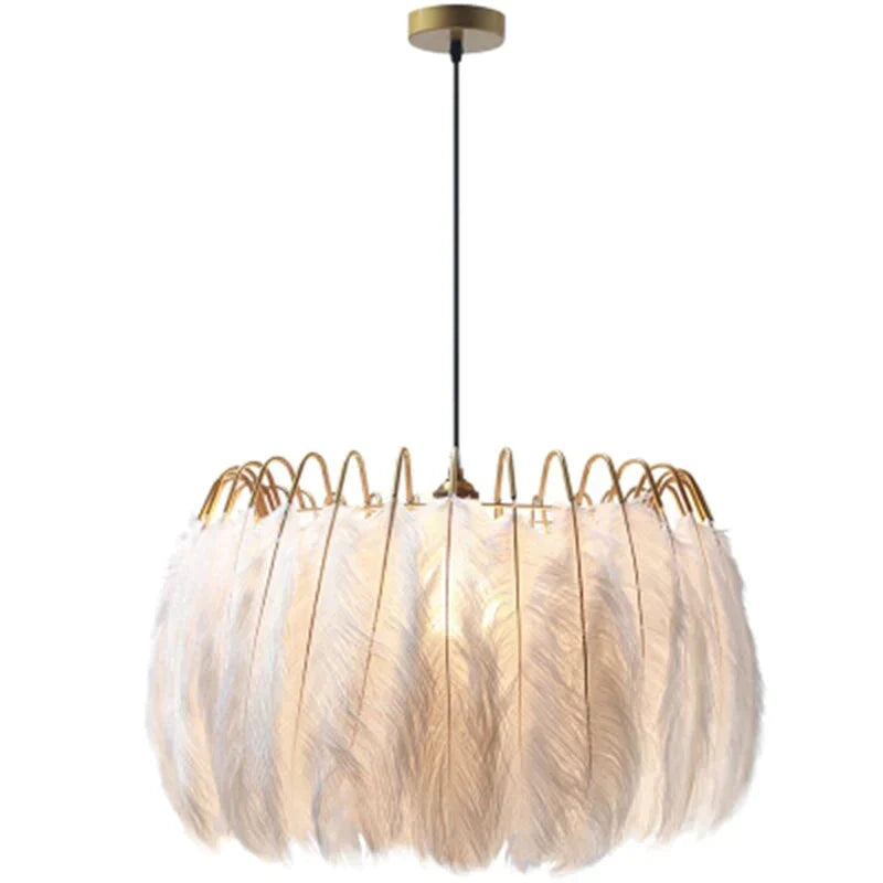 Modern Nordic Fairy Feather Chandelier Lamp Loft Pendant Lights Living Suspension Lighting Fixtures