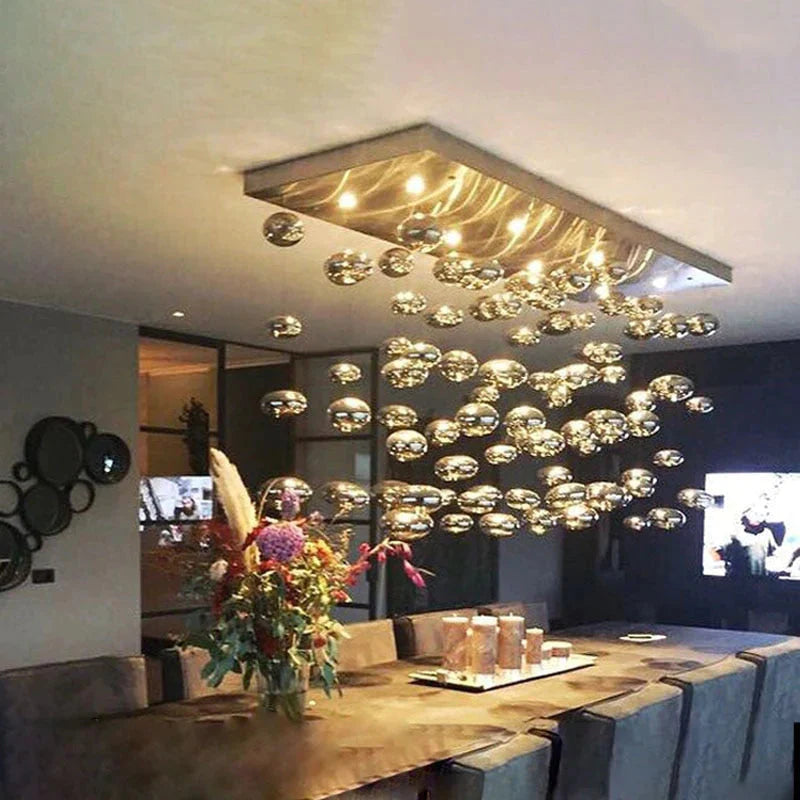 Modern Oval Bubble Ball Led Chandelier Lighting Dining Room Light Fixtures