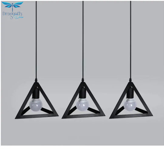 Modern Pendant Light Black Iron Hanging Cage Vintage E27Led Lamp Bulb Industrial Loft Retro Dining