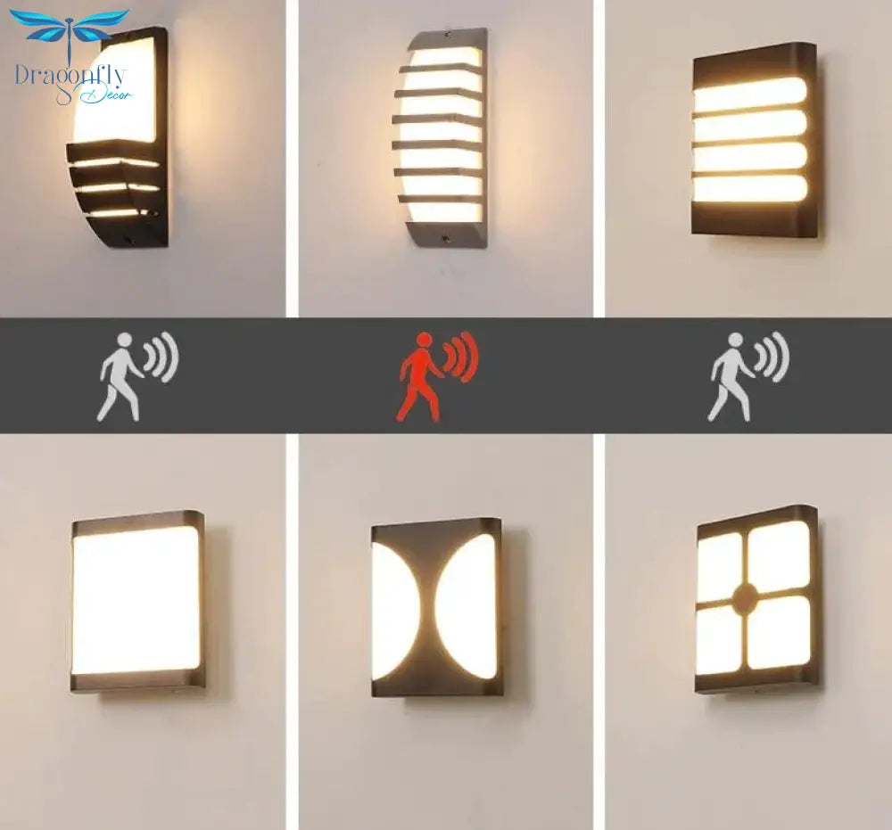 Modern Porch Light Waterproof Ip65 Radar Sensor Wall Lamps For Courtyard Patio Garden Front Door