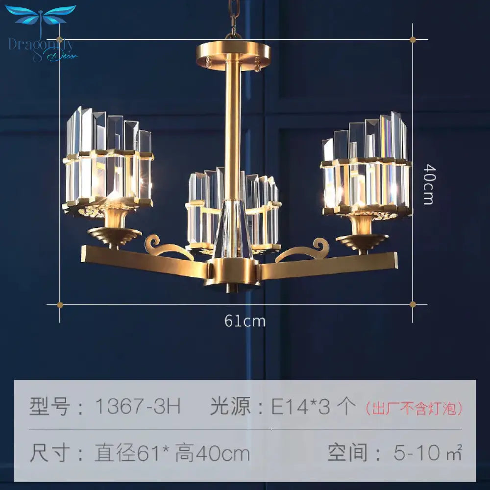 Modernism Sputnik Hanging Light 3/6/8 Heads Three Sided Crystal Rod Ceiling Chandelier In