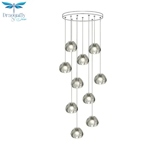 Nebular - Modern K9 Crystal Led Meteor Chandelier