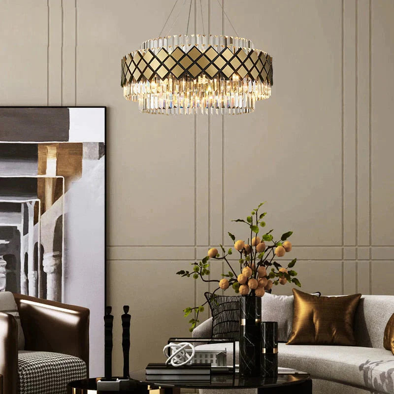 Neva 2 - Designer Alloy And Crystal Led Chandelier For Dinning Room Living Room