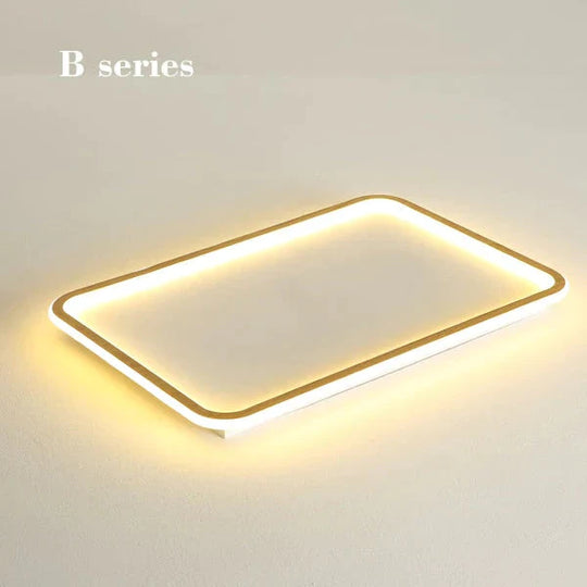 New Modern Black White Ultra - Thin Led Ceiling Light Rectangular Round Bedroom Lamp Living Room B
