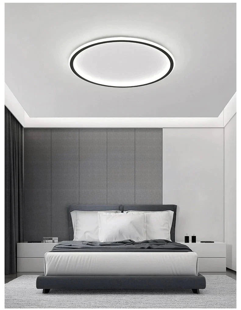 New Modern Black White Ultra - Thin Led Ceiling Light Rectangular Round Bedroom Lamp Living Room