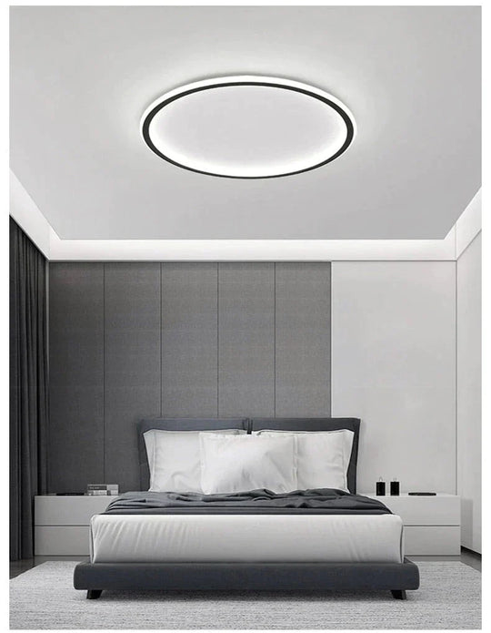 New Modern Black White Ultra - Thin Led Ceiling Light Rectangular Round Bedroom Lamp Living Room